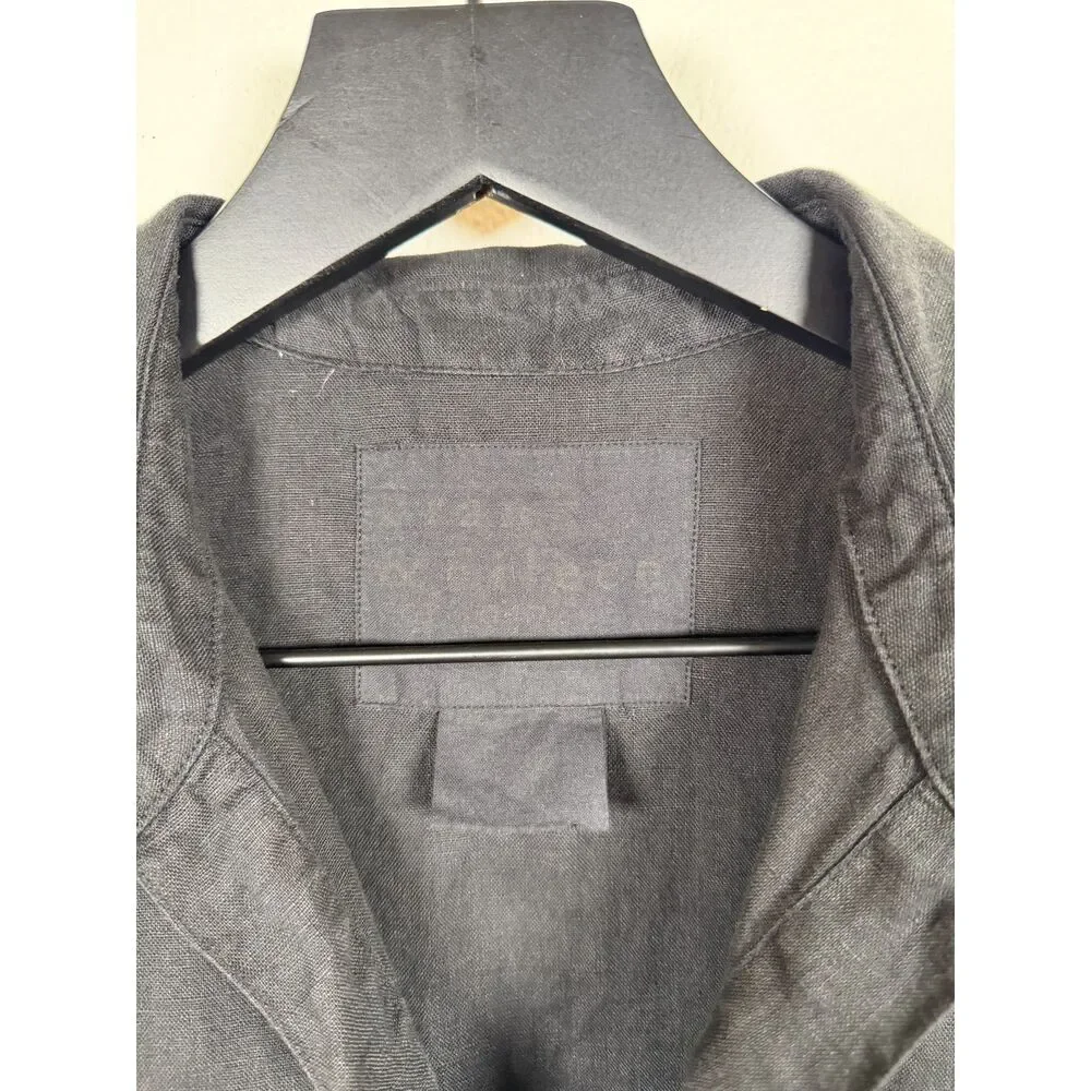 Frank & Eileen Daphne Mini Dress in Black Linen
